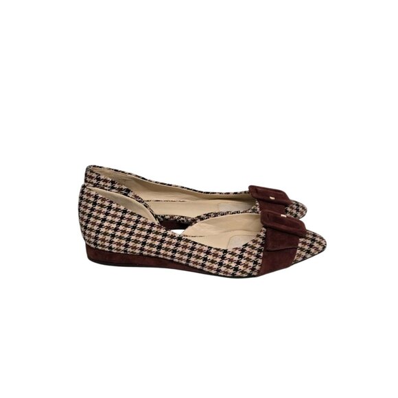 Alex Marie Womens Size 8.5 Houndstooth Dorsay Pointy Toe Flats Academia Preppy - Picture 2 of 9